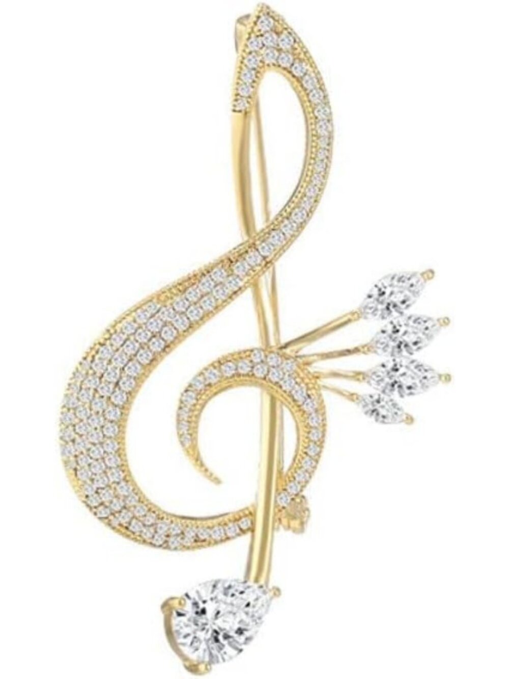 Chic Musical Note Brooch for Dance Lovers, Rhinestone Lapel Pin Jewelry Gift